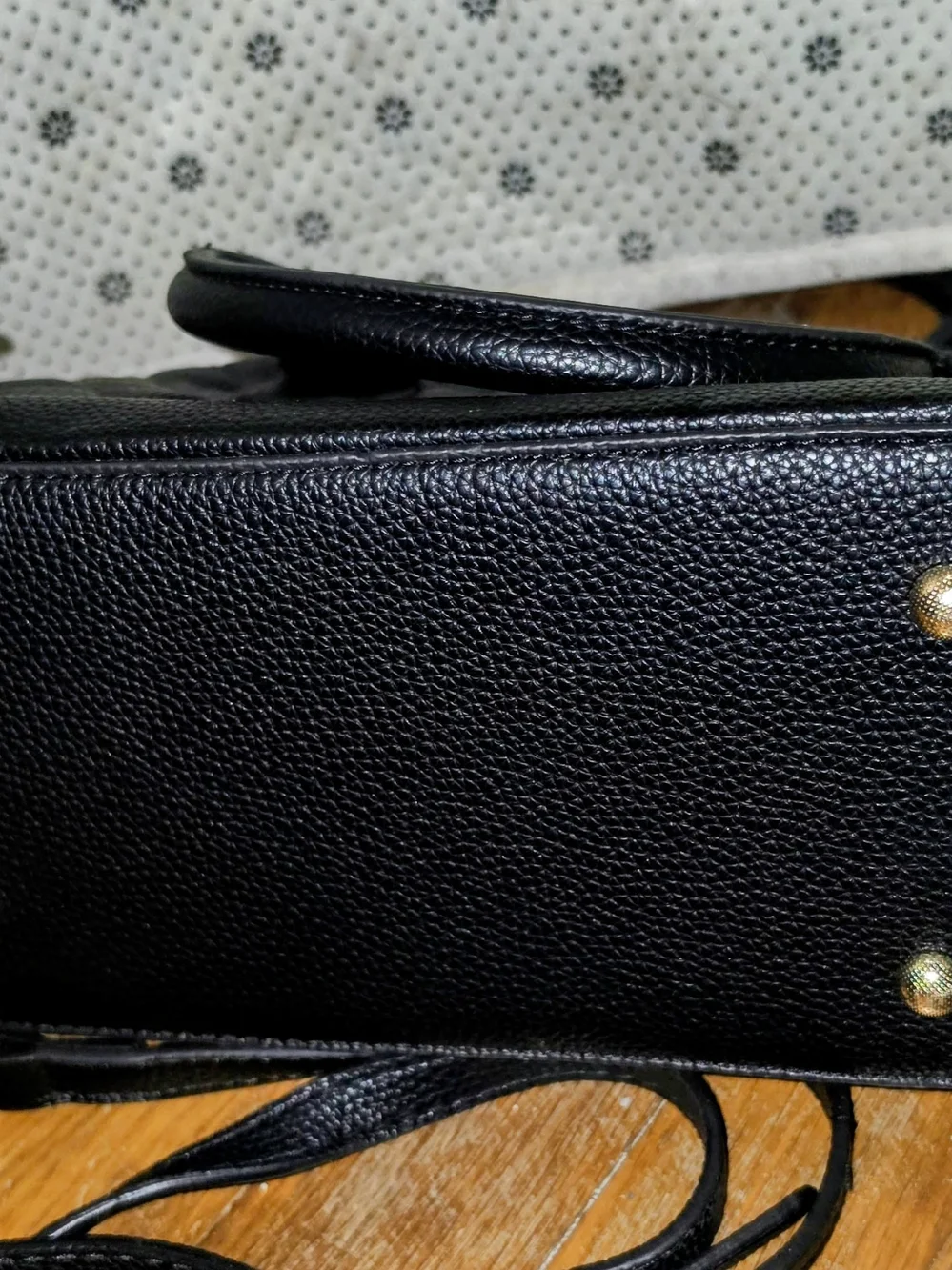Brand New Black Quilted Dome Satchel Handbag with Gold Hardware, Wallet & Strap